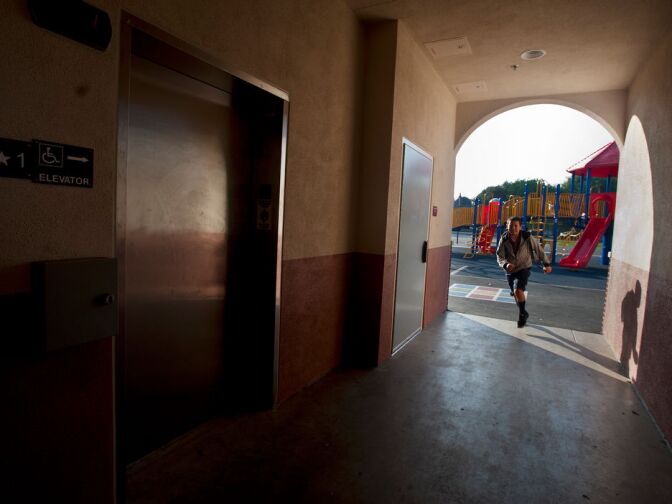 An elevator was put into the new two-story building at Marguerita Elementary School in Alhambra.