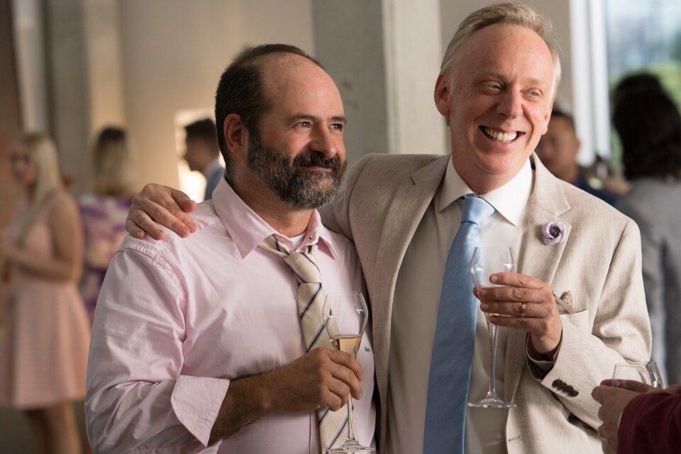 Cinematographer Xavier Grobet and writer-director Mike White on the set of "Brad's Status."