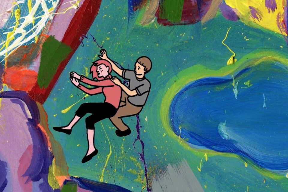Shaw's film uses a combination of hand-drawn elements and acrylic paints.