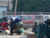 A homeless man in Los Angeles, Calif. 