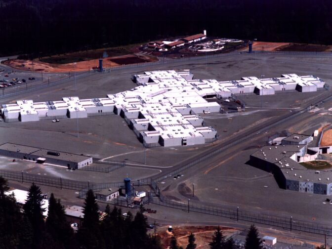 An arial view of Pelican Bay State Prison