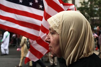 People march in the American Muslim Day Parade last September in New York.