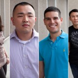 Iraq war veterans Sandra Altamirano, left, Michael Chan, David Barr, and Thom Tran discuss their experiences on AirTalk on the conflict's 10th anniversary.