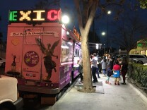 Alebrijes Grill taco truck in Santa Ana. City Council voted March 7, 2017 to put new regulations on food trucks, including prohibiting lighted signs. 