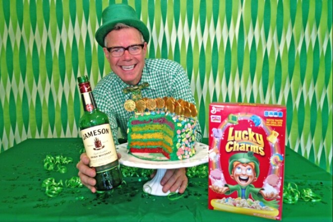 Irish Whiskey Lucky Charms Cake.