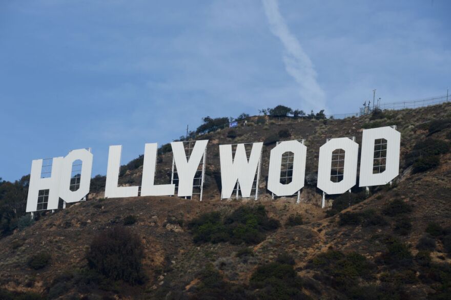 The freshly painted Hollywood sign is seen after a press conference to announce the completion of the famous landmark's major makeover on December 4, 2012 in Hollywood, California.