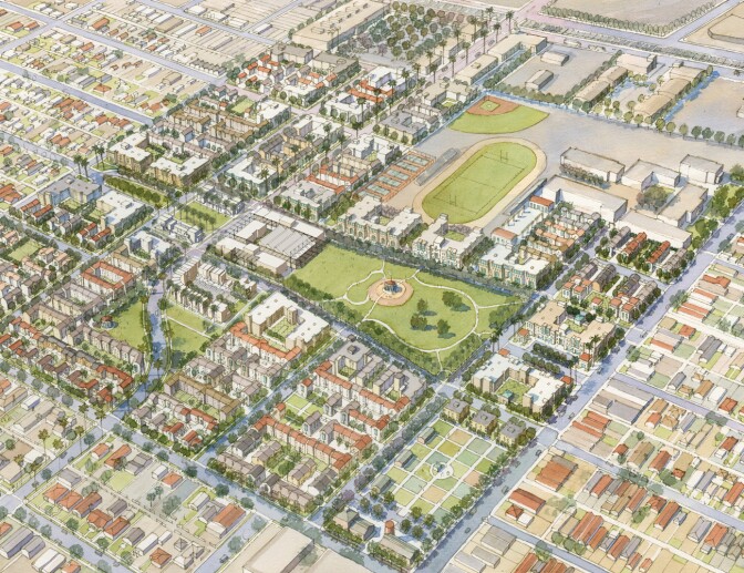 File: A rendering of the billion-dollar Jordan Downs redevelopment project. 