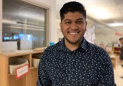 Edwin Cruz, a kindergarten teacher at East Los Angeles College Child Development Center, is the only male educator.