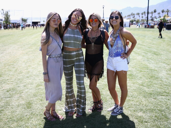 INDIO, CA - APRIL 14:  Festivalgoers attend day 1 of the 2017 Coachella Valley Music & Arts Festival Weekend 1 at the Empire Polo Club on April 14, 2017 in Indio, California.  (Photo by Rich Fury/Getty Images for Coachella)