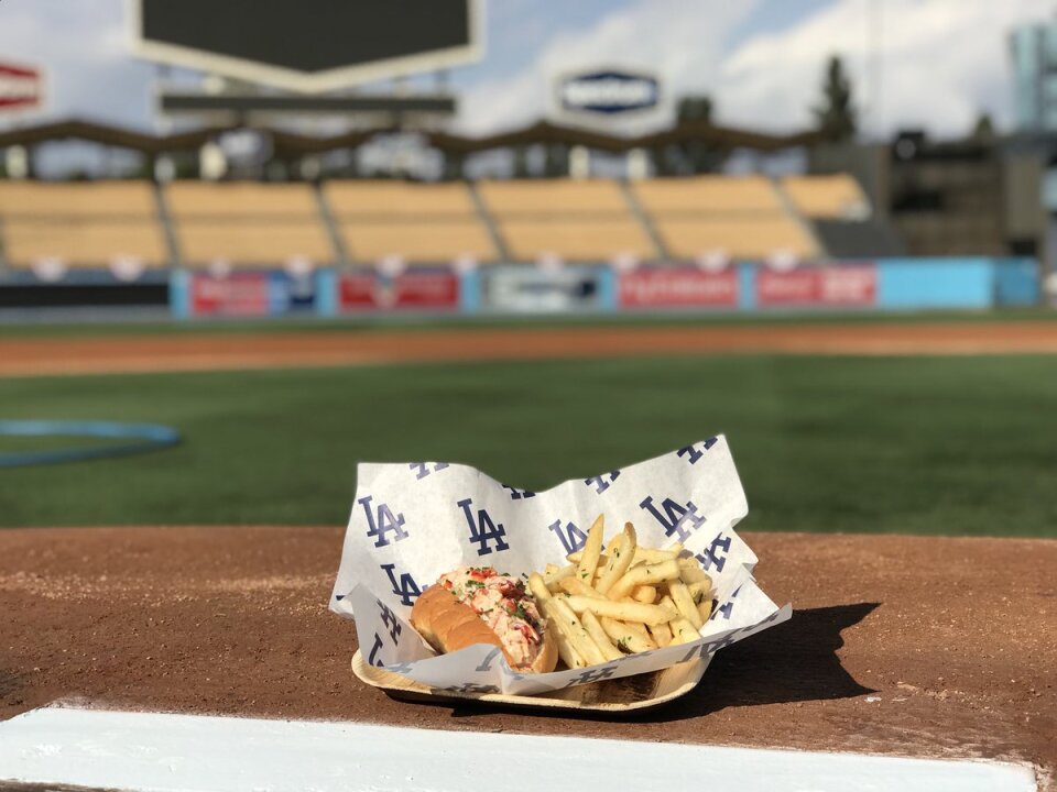 Lobster roll that will be served as one of Dodger Stadium's #WorldSeriesSpecials