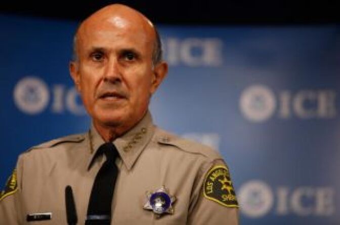 Los Angeles County Sheriff Lee Baca talks about the Department of Homeland Security's Secure Communities program in Washington, DC. 