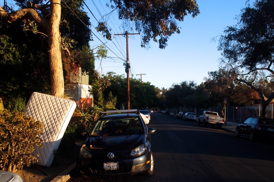 Matt the Mattress, pictured waiting to be picked up curbside in Silver Lake