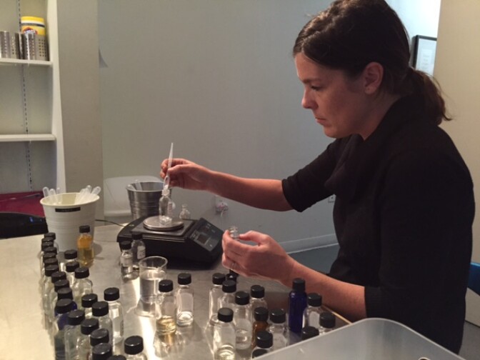 Saskia Wilson-Brown at work at the Institute for Art and Olfaction