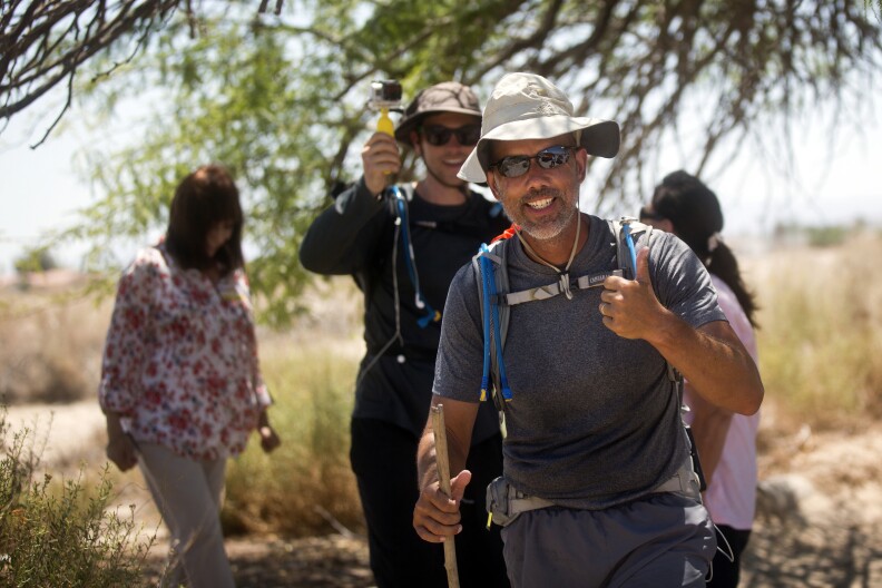 Randy Brown first decided on the Salton Sea because he used to camp there as a kid. Brown was looking for a challenge and found that no one had successfully walked the shoreline of the Salton Sea.