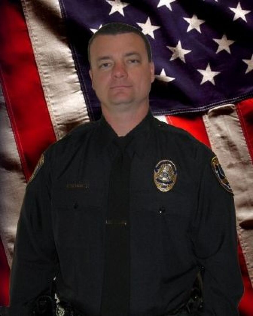 Riverside Police Department Officer Michael Crain, who was killed Thursday morning, February 7, 2013 allegedly by murder suspect Christopher Dorner. Services for Crain were held Wednesday, Feb. 13. The Riverside Police Dept. Twitter account removed a tweet the morning of the shooting which in part read "RPD officer murdered."