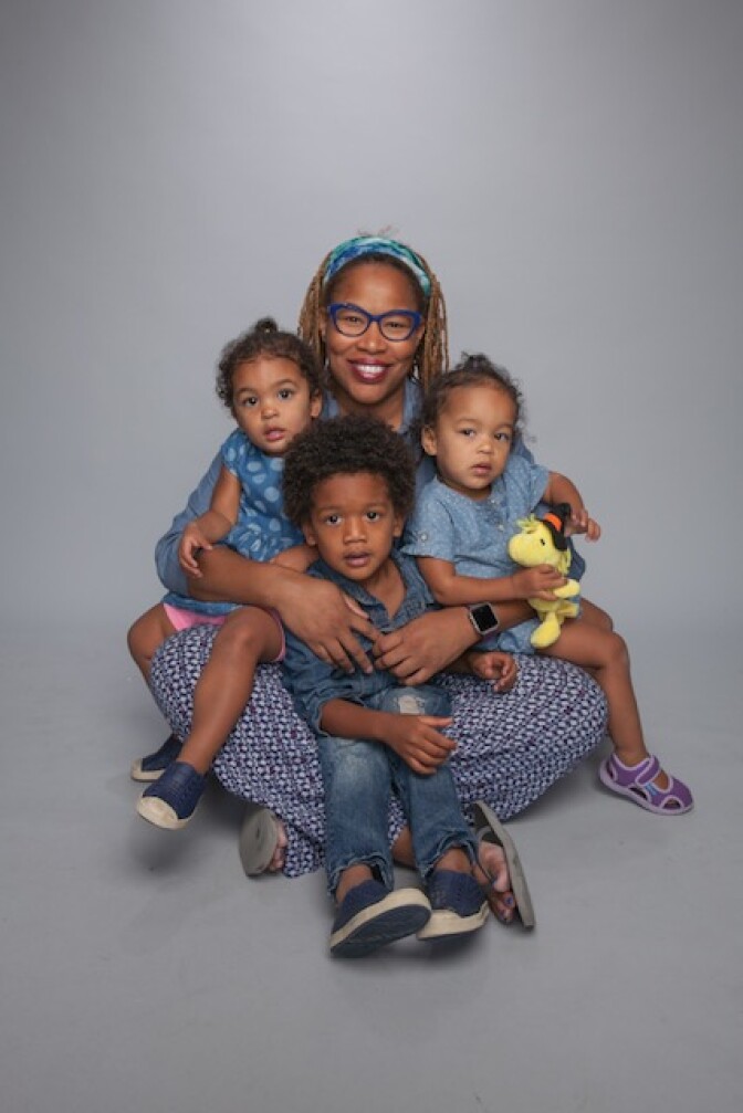 Zoanne Clack, the executive producer of "Grey's Anatomy," is pictured with her children.