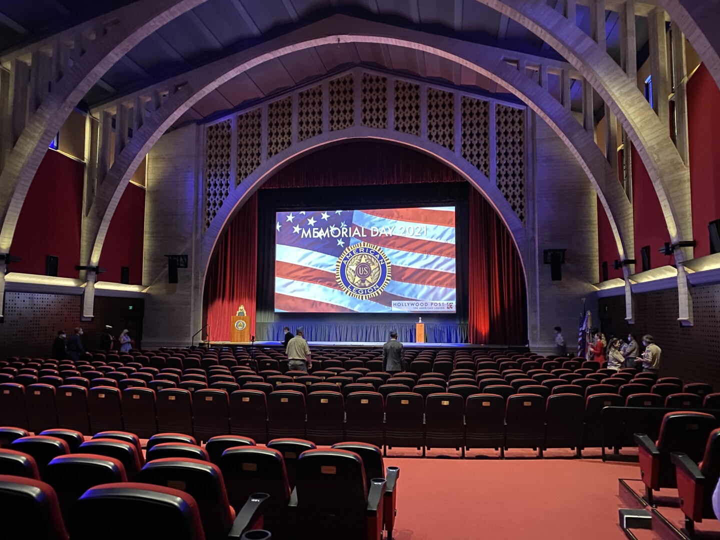 Inside Hollywood American Legion's theater on Memorial Day