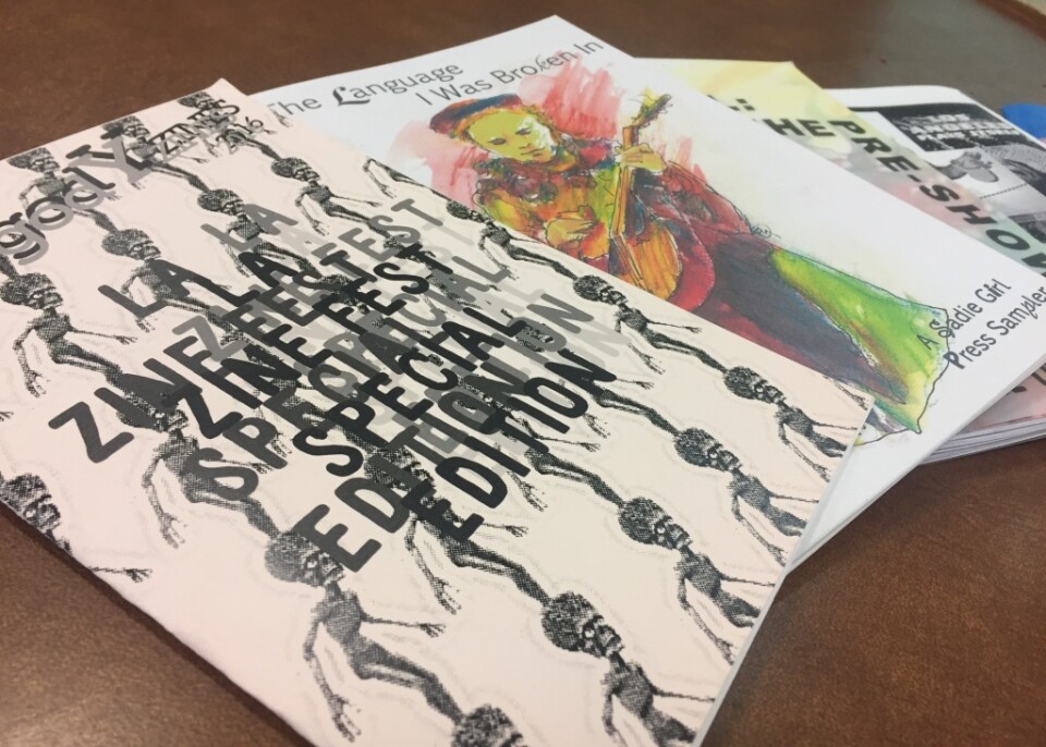Zines from the collection at the Main Library in Long Beach.