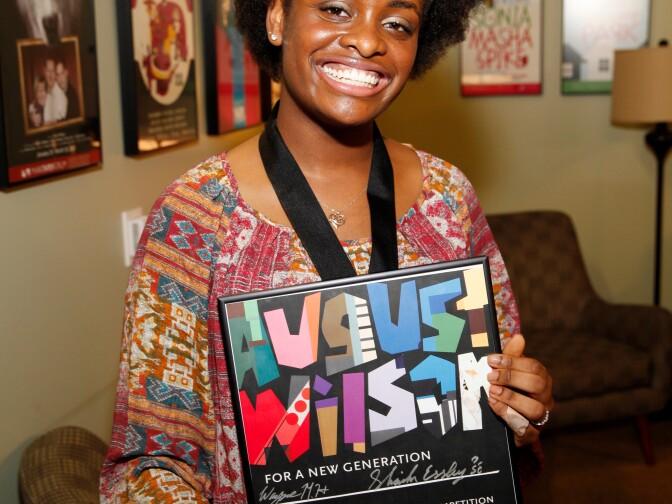 Shaila Essley, 1st place winner poses during the August Wilson Monologue Competition Los Angeles Regional Finals at Center Theatre Group/Mark Taper Forum on March 2, 2015, in Los Angeles, California. (Photo by Ryan Miller/Capture Imaging) 