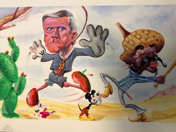 Votan Henriquez mural of Pete Wilson.