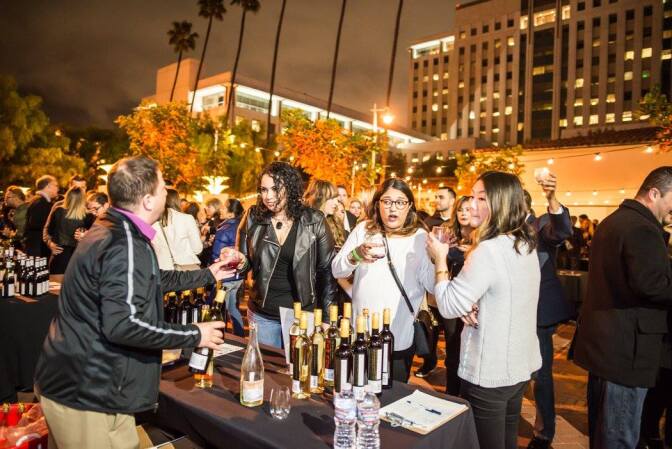 Revelers try various wines at Uncorked Los Angeles 2017, held at Union Station.