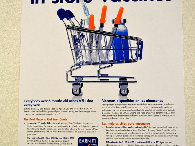 The Southern California United Food and Commercial Workers union agreed to expand the wellness program for its members in 2013. If Ralphs workers get a flu shot, the company will contribute about $150 towards their health insurance costs. 