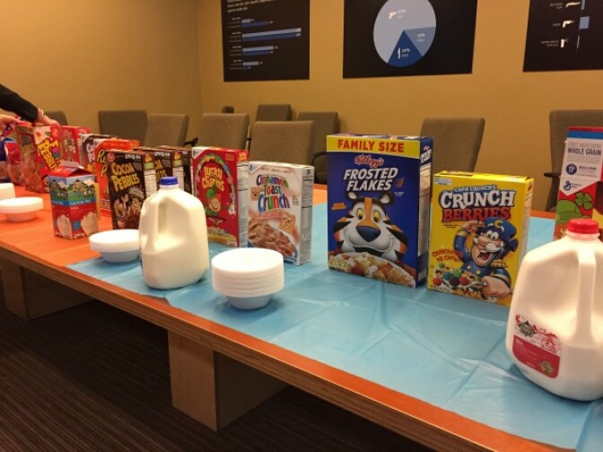 KPCC's Breakfast Social cereal spread. (KPCC)