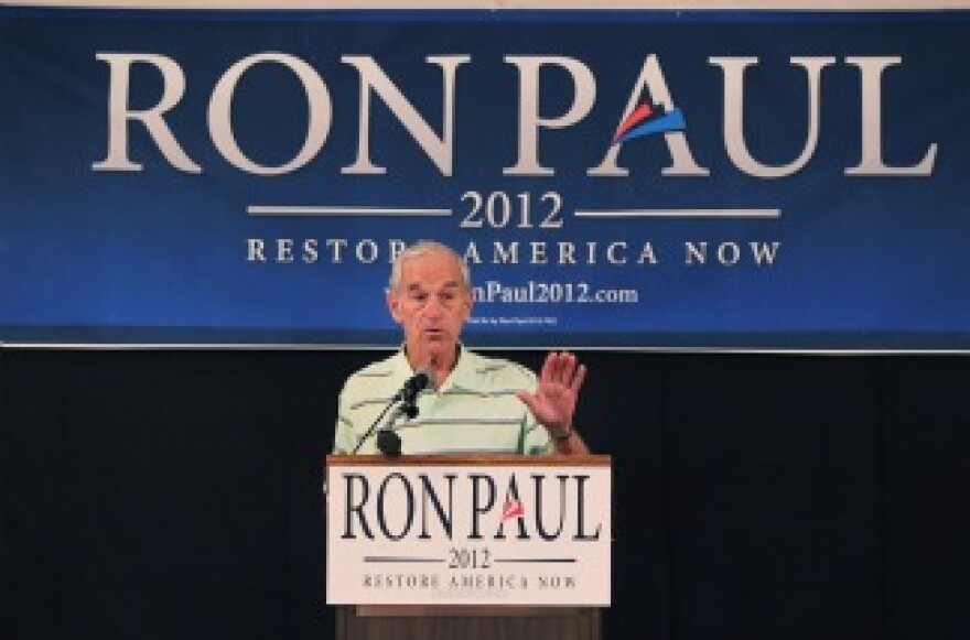 Texas Congressman and Republican presidential candidate Ron Paul speaks to voters during a campaign stop in Cedar Rapids, Iowa. 