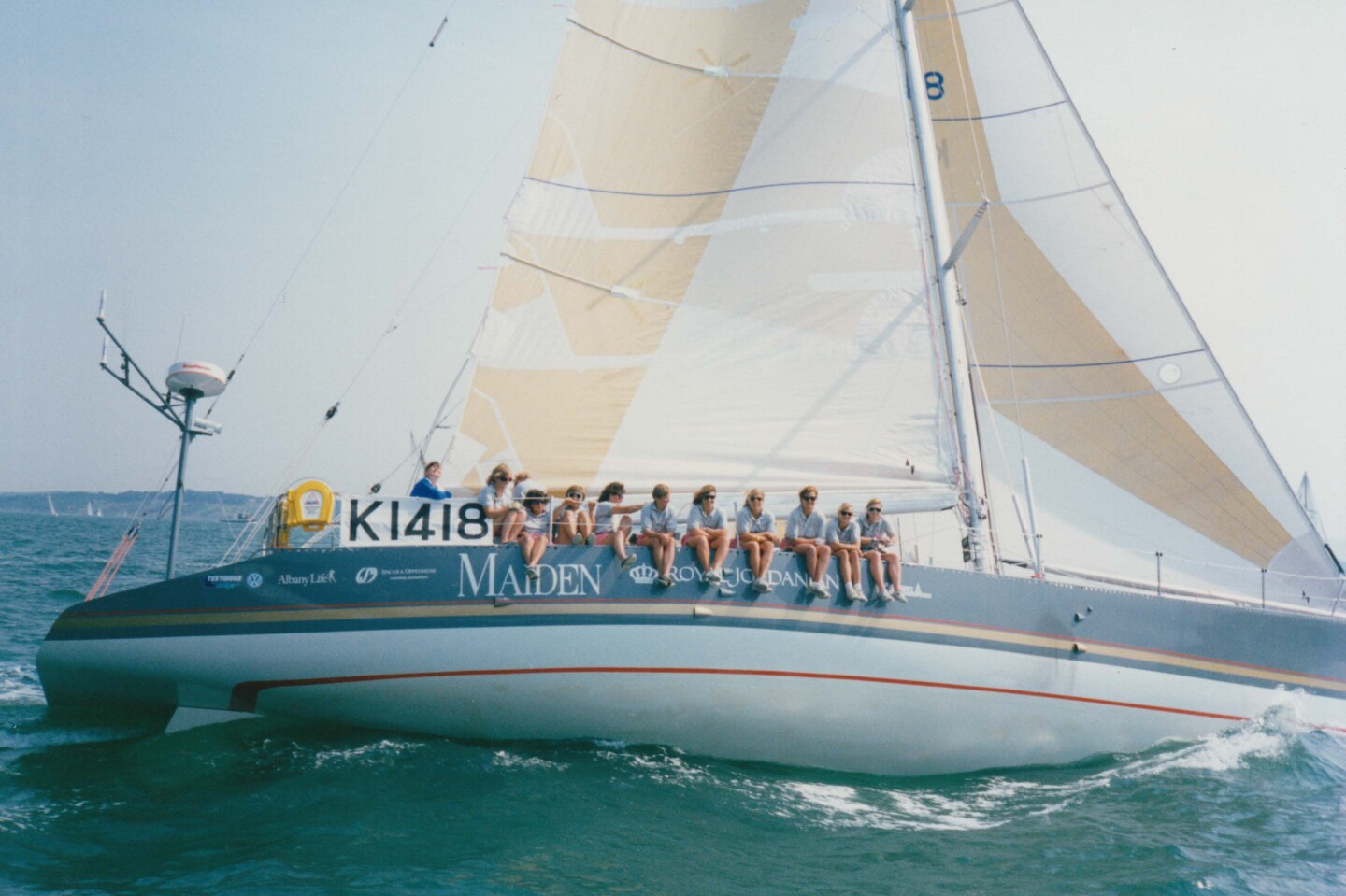 The "Maiden" crew during their historic 1989 'round-the-world race.