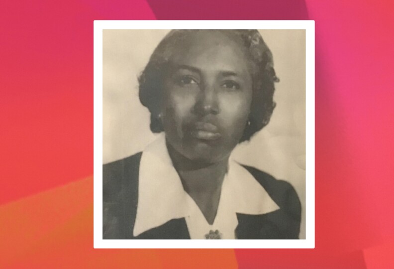 A black and white photo of the author's mother's great-grandmother.
