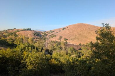 Rolling hillsides during sunset