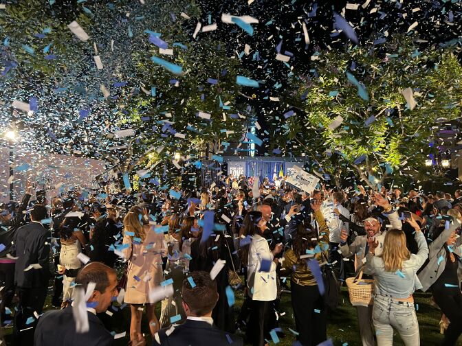 Night sky is filled with confetti