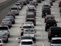 LOS ANGELES, CA - APRIL 25:  Morning traffic fills the SR2 freeway on April 25, 2013 in Los Angeles, California. The nation's second largest city, Los Angeles, has again been ranked the worst in the nation for ozone pollution and fourth for particulates by the American Lung Association in it's annual air quality report card. Ozone is a component of smog that forms when sunlight reacts with hydrocarbon and nitrous oxide emissions. Particulates pollution includes substances like dust and soot.   (Photo by David McNew/Getty Images)