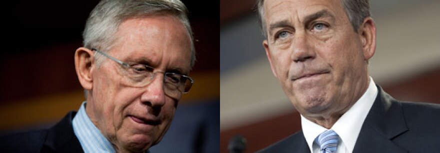 Senate Majority Leader Harry Reid (D-Nevada) (left) and Speaker of the House John Boehner (R-Ohio) (right)
