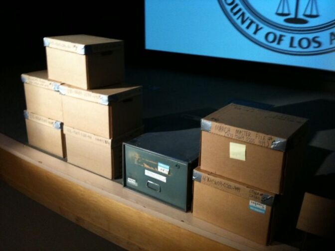 Sheriff Lee Baca has promised to allow journalists and historians to examine the contents of these boxes, which include information related to the death of journalist Ruben Salazar at the hands of an L.A. County Sheriff's deputy.