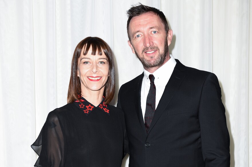 Actors Kate Dickie and Ralph Ineson arrive at the premiere of A24's 'The Witch' at ArcLight Cinemas on February 11, 2016 in Hollywood, California.