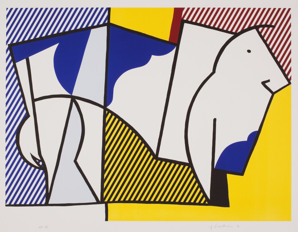 Roy Lichtenstein, Bull III, from Bull Profile Series, 1973. Collection of the Jordan Schnitzer Family Foundation. © Estate of Roy Lichtenstein / Gemini G.E.L.