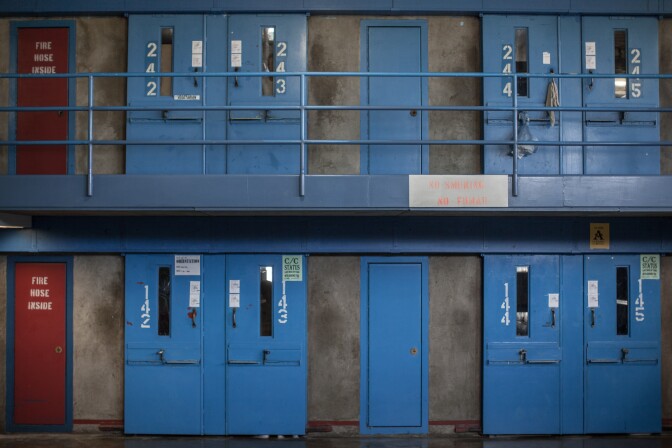 File photo of general population cells at Corcoran State Prison. 