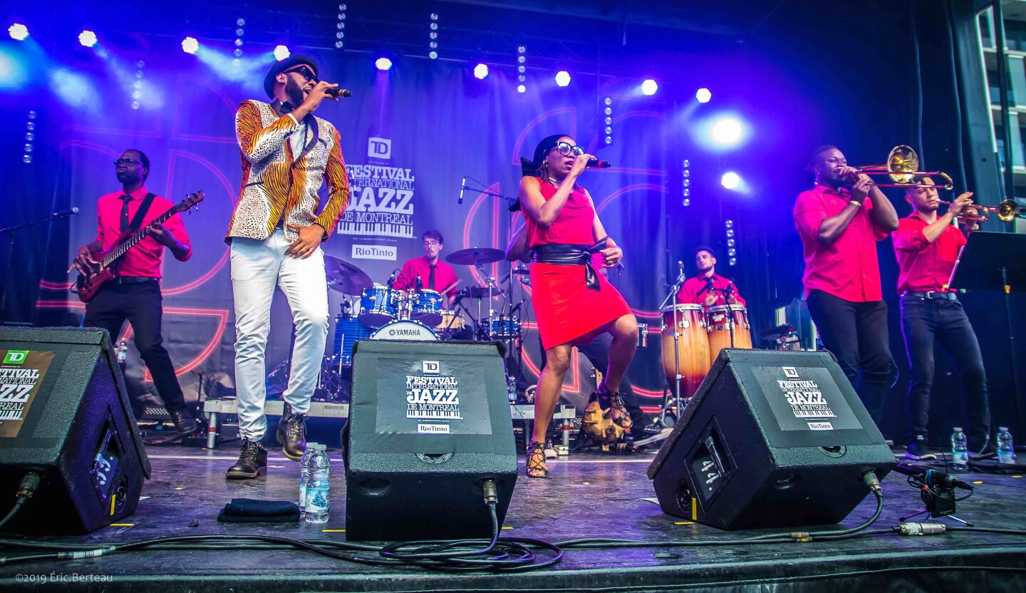 image of a band on stage