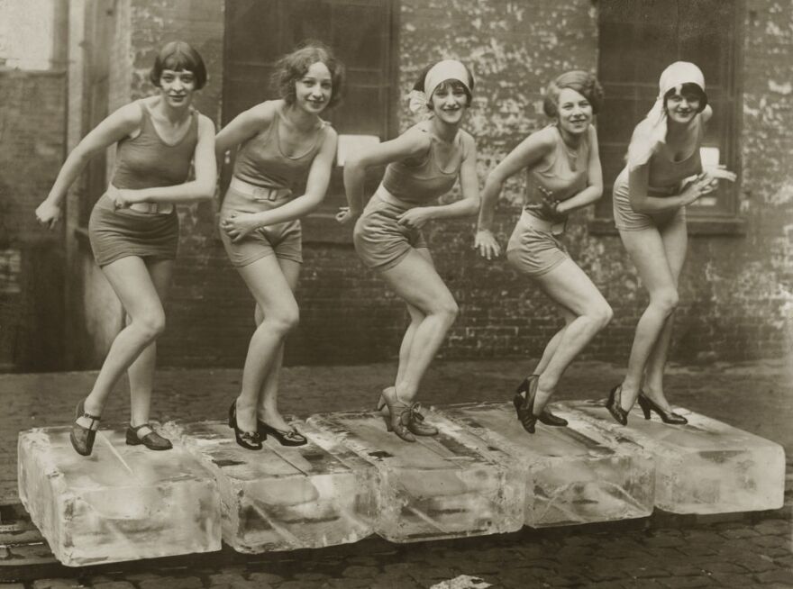 Female dancers performing the Charleston, 1926.