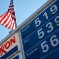 Prices for gas at an Exxon gas station on Capitol Hill are seen in Washington, DC.