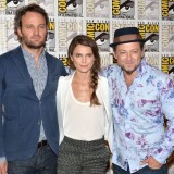 SAN DIEGO, CA - JULY 20:  Actors Jason Clarke, Keri Russell and Andy Serkis attend thet "Dawn Of The Planet Of The Apes" press line at Hilton San Diego Bayfront Hotel on July 20, 2013 in San Diego, California.  (Photo by Alberto E. Rodriguez/Getty Images)