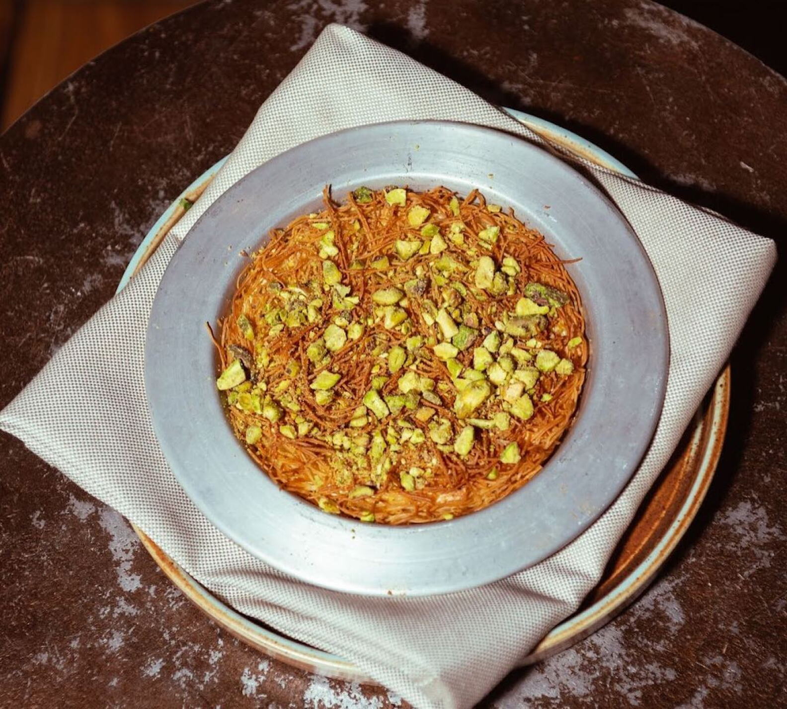 A plate of kunafa.