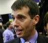 Obama campaign manager David Plouffe speaks to the media after the vice presidential debate on October 2, 2008 in St. Louis, Missouri