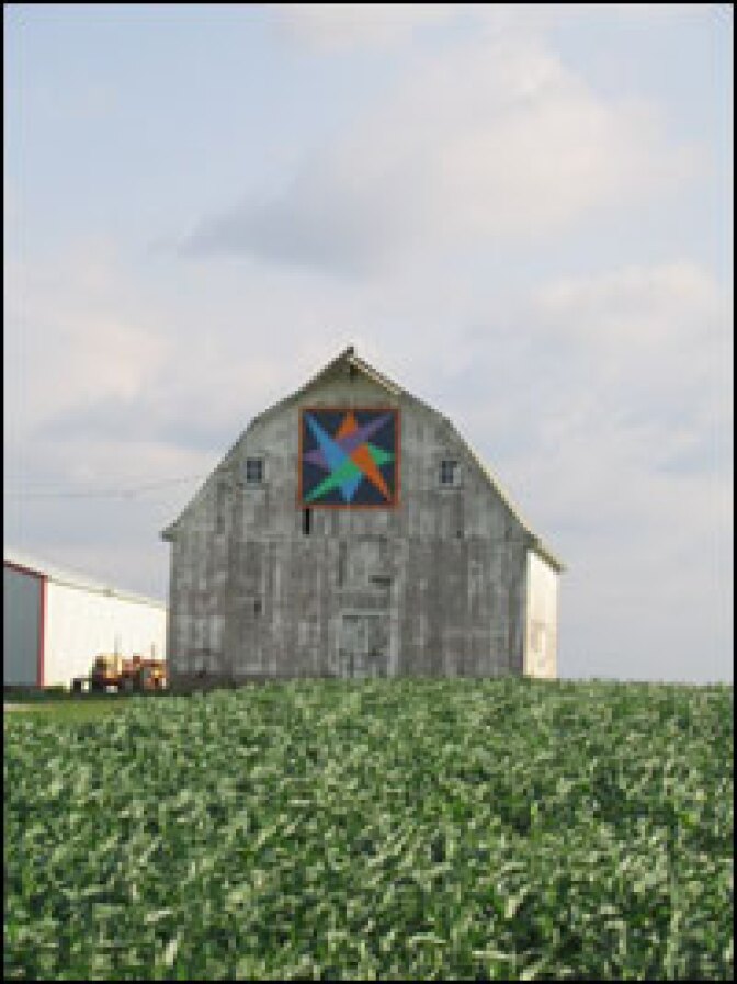 Greene County, Iowa, barns feature painted "barn quilts," which celebrate the county's agricultural and artistic heritage. NPR randomly sampled opinion in Greene County, a bellwether in state elections; it is evenly split between Democrats, Republicans and independents.