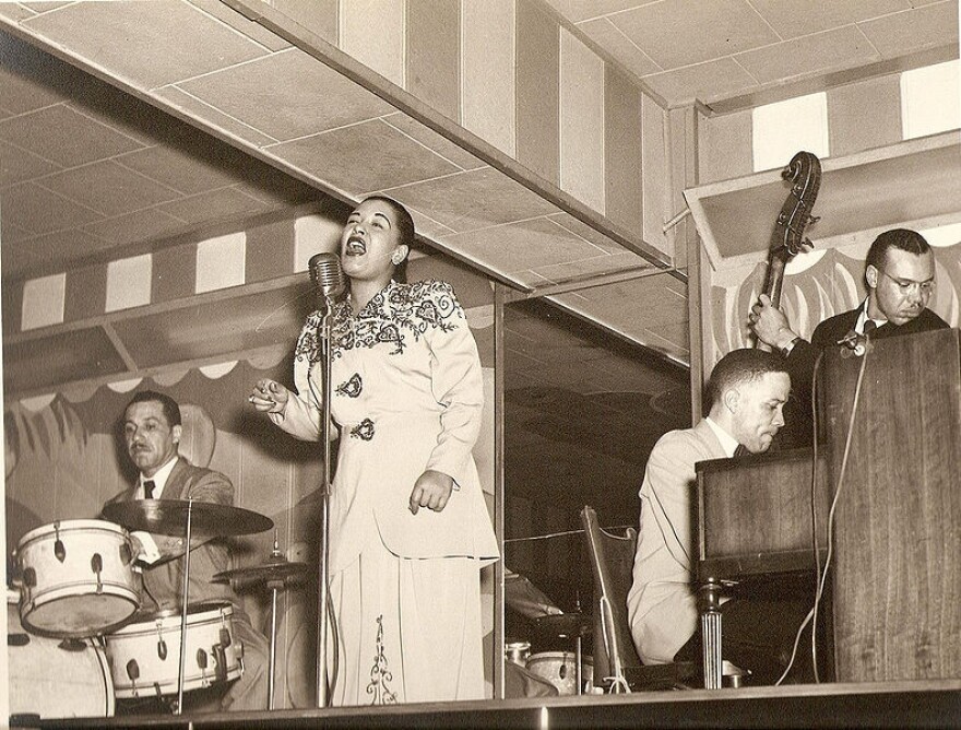 Billie Holiday performing at the Dunbar Hotel. She was just one of many musicians to play the jazz hotspot.