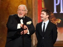 Actors Richard Griffiths (L) and Daniel Radcliffe present the Tony for Best Play onstage during the 62nd Annual Tony Awards held at Radio City Music Hall on June 15, 2008 in New York City.