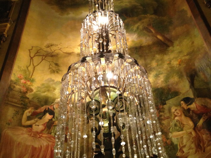 On ornate chandelier is just one of the beautiful decor within The Los Angeles Theatre in downtown L.A. The theater was recently renovated by the Delijani family and was on display as part of "A Day on Broadway," on January 25, 2014 .