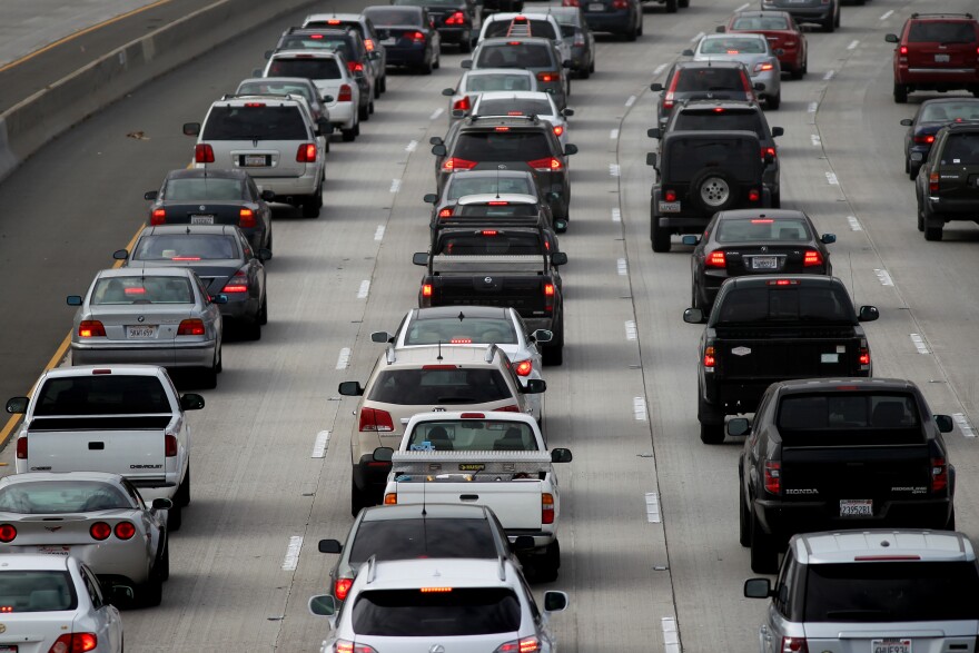 LOS ANGELES, CA - APRIL 25:  Morning traffic fills the SR2 freeway on April 25, 2013 in Los Angeles, California. The nation's second largest city, Los Angeles, has again been ranked the worst in the nation for ozone pollution and fourth for particulates by the American Lung Association in it's annual air quality report card. Ozone is a component of smog that forms when sunlight reacts with hydrocarbon and nitrous oxide emissions. Particulates pollution includes substances like dust and soot.   (Photo by David McNew/Getty Images)