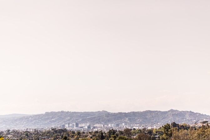 LA sprawl and the smog before the storm.
